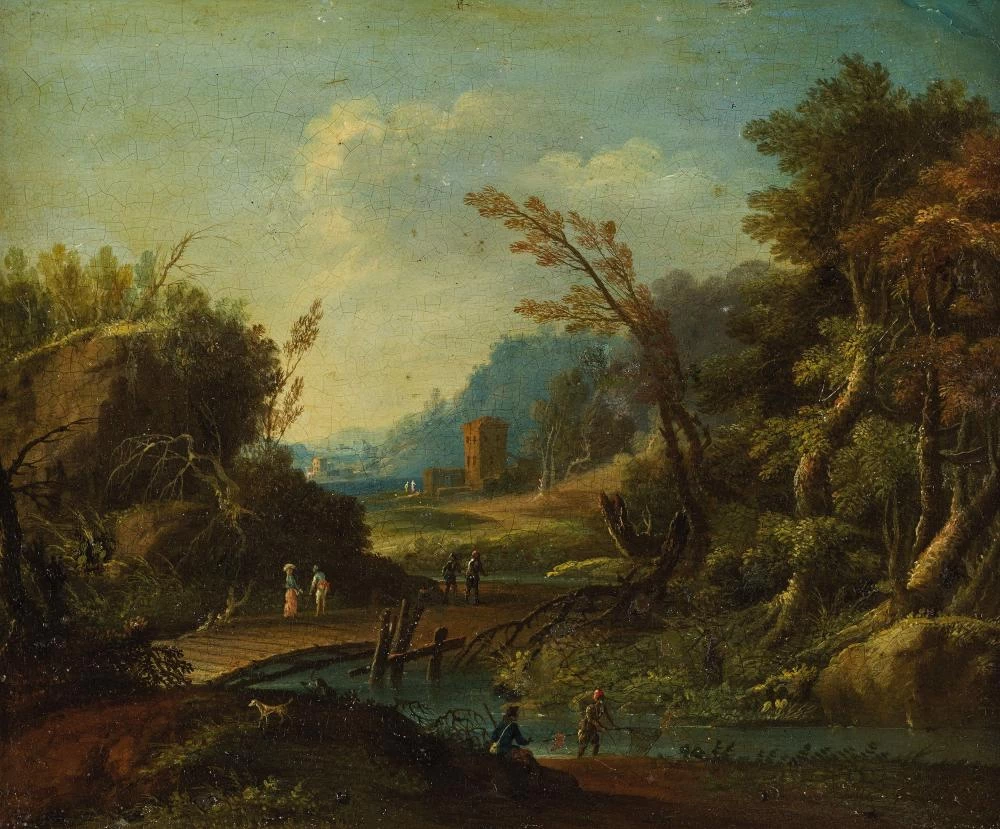 Giuseppe Zola-24-Paesaggio con figure - attribuito 2